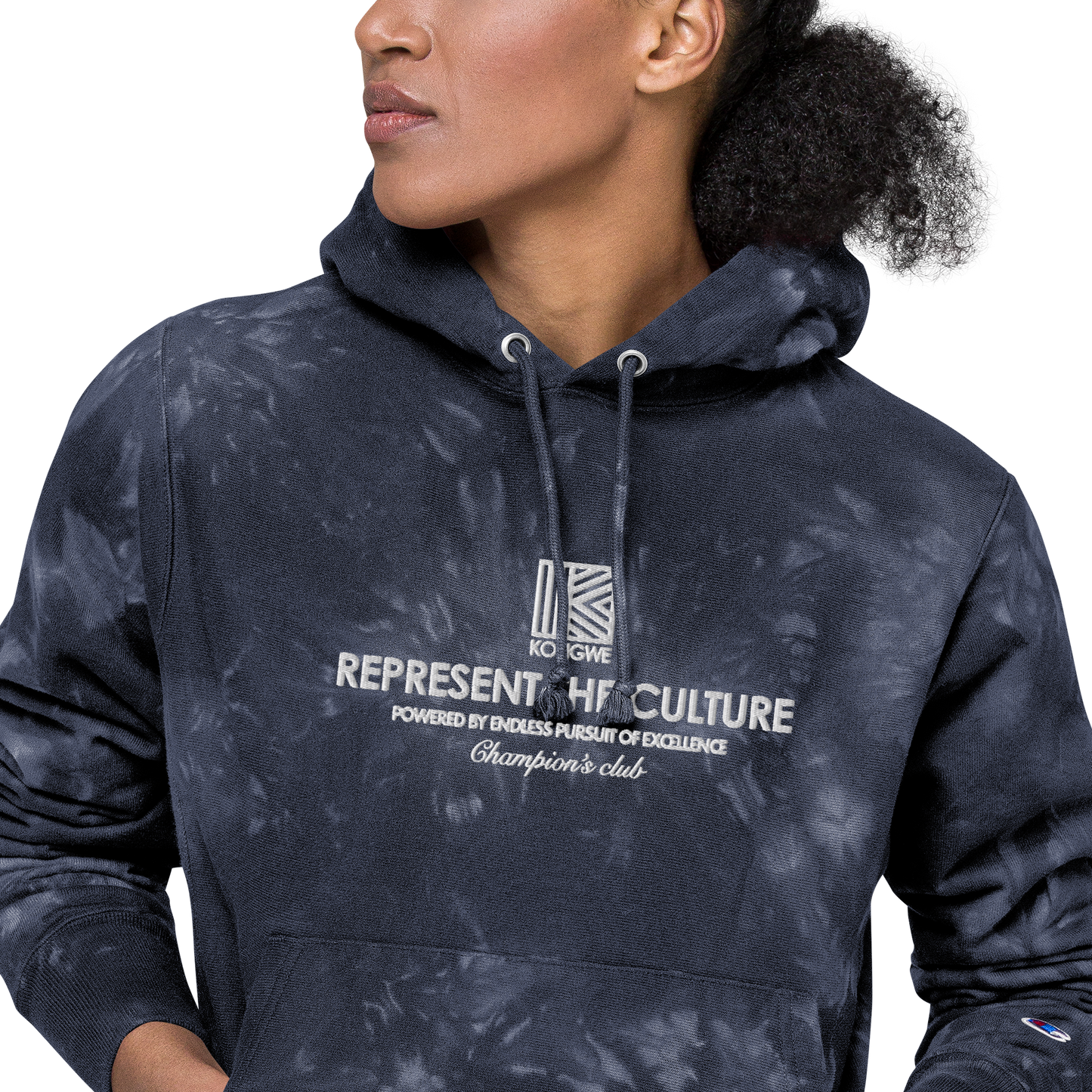 KONGWE REP THE CULTURE Unisex Champion tie-dye hoodie